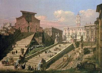 The Piazza del Campidoglio and the Church of S. Mario d